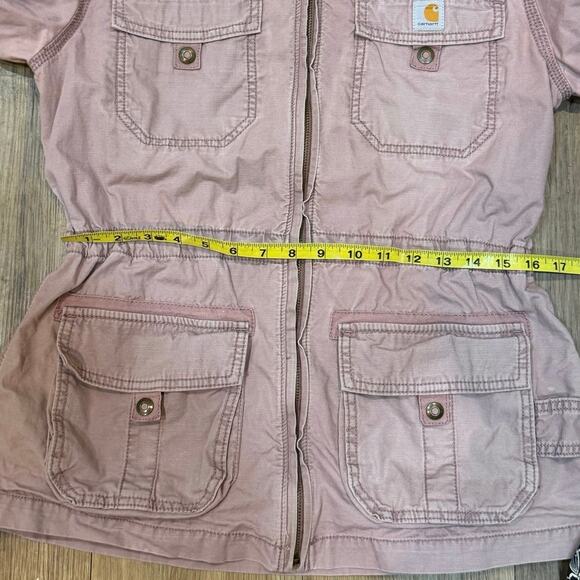 Carhartt Pink Hooded El Paso Utility Jacket Zip With Conch Waist Women’s Small - Picture 8 of 10